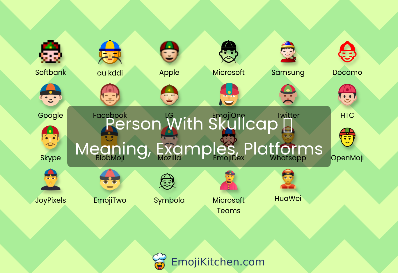 Person With Skullcap Emoji Meaning Info Stats EmojiKitchen