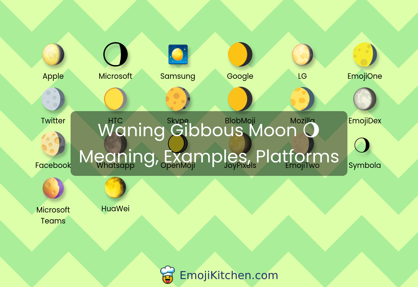 Waning Gibbous Moon Emoji Meaning Info Stats Emojikitchen