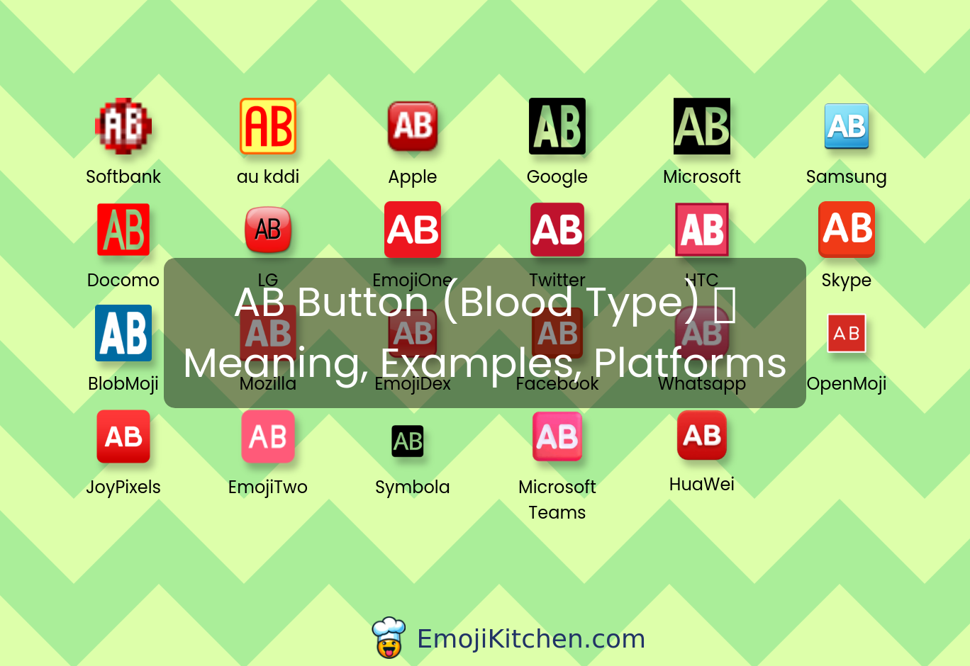 🆎 AB button (blood type) emoji meaning, info, stats - EmojiKitchen