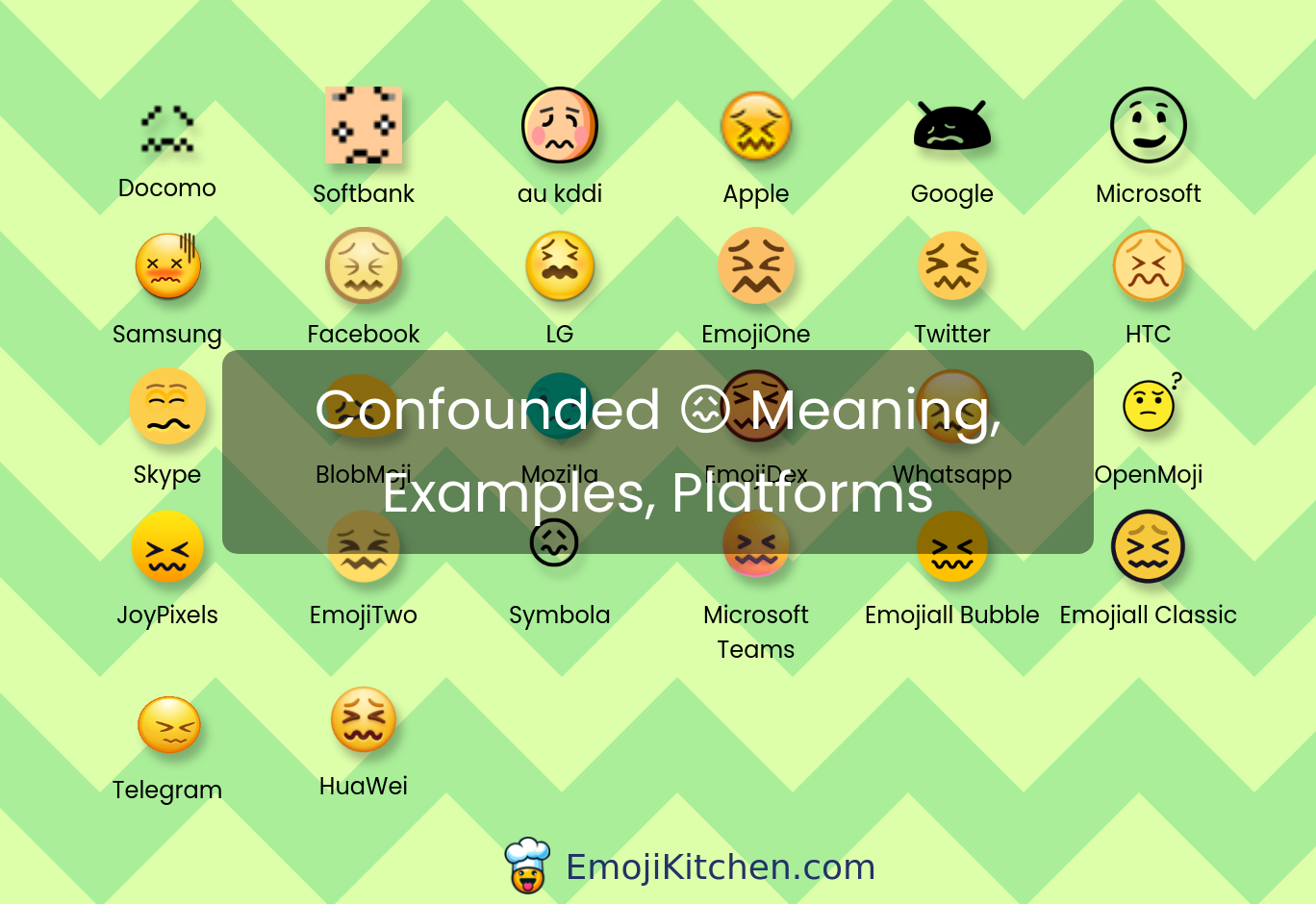 😖 confounded emoji meaning, info, stats - EmojiKitchen