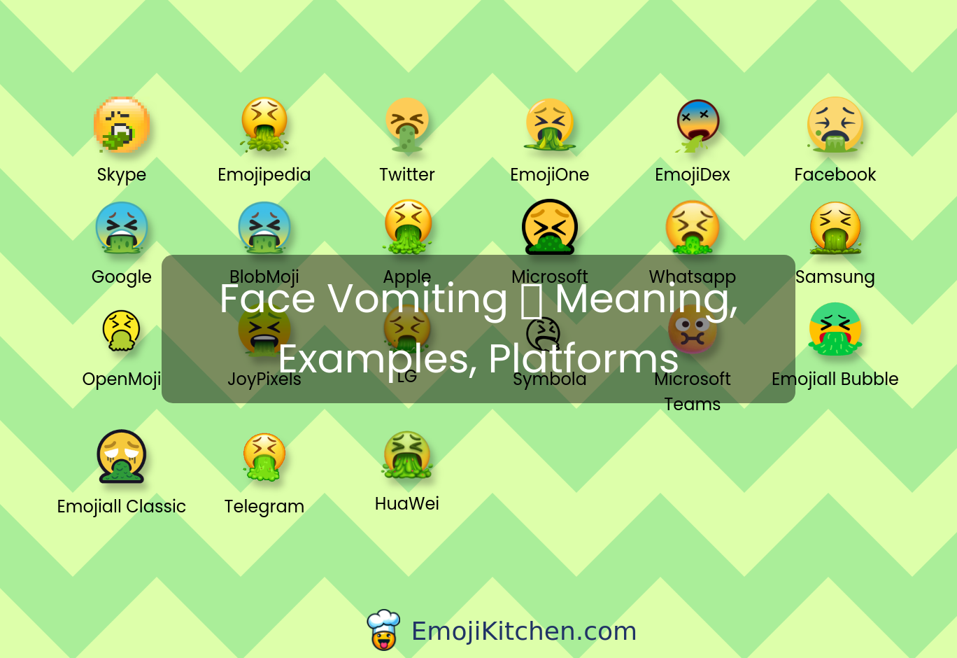 🤮 face vomiting emoji meaning, info, stats - EmojiKitchen