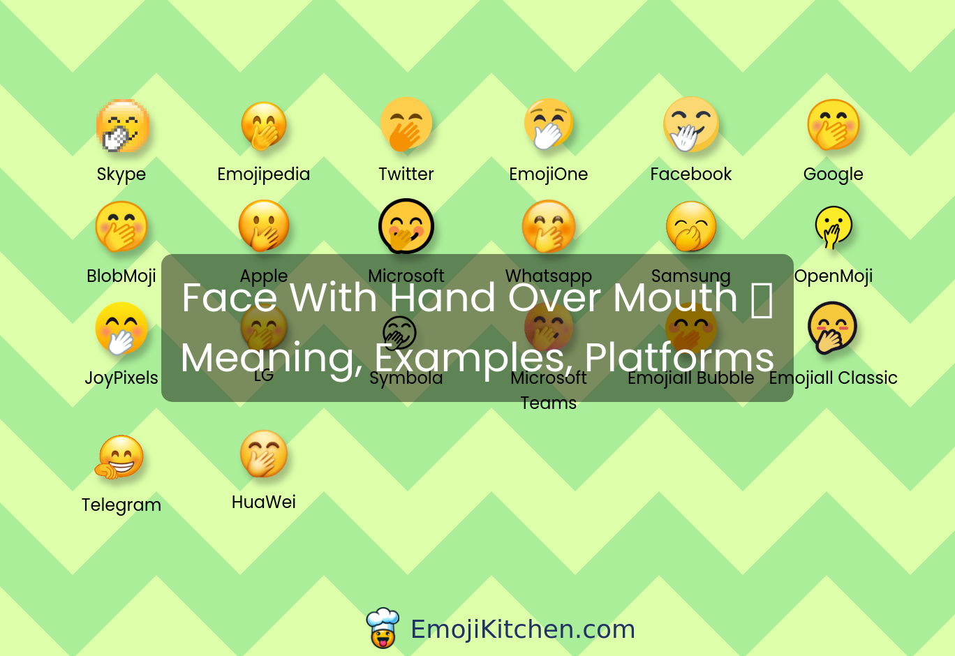 🤭 face with hand over mouth emoji meaning, info, stats - EmojiKitchen