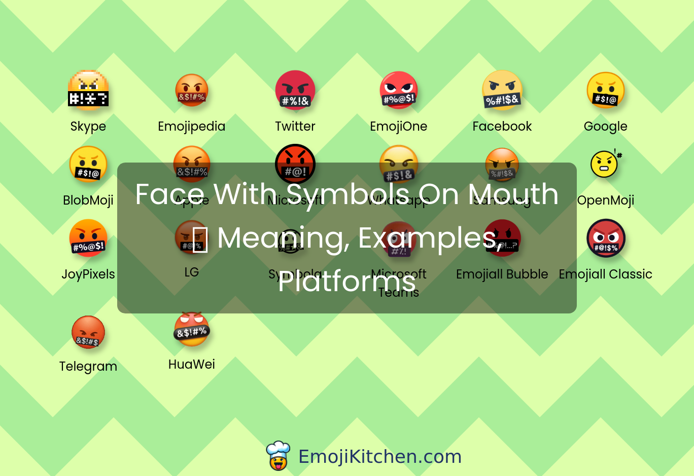 🤬 face with symbols on mouth emoji meaning, info, stats - EmojiKitchen