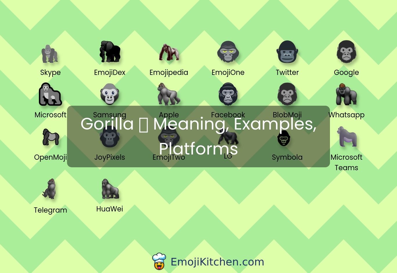 🦍 Gorilla Emoji Meaning, Info, Stats - Emojikitchen