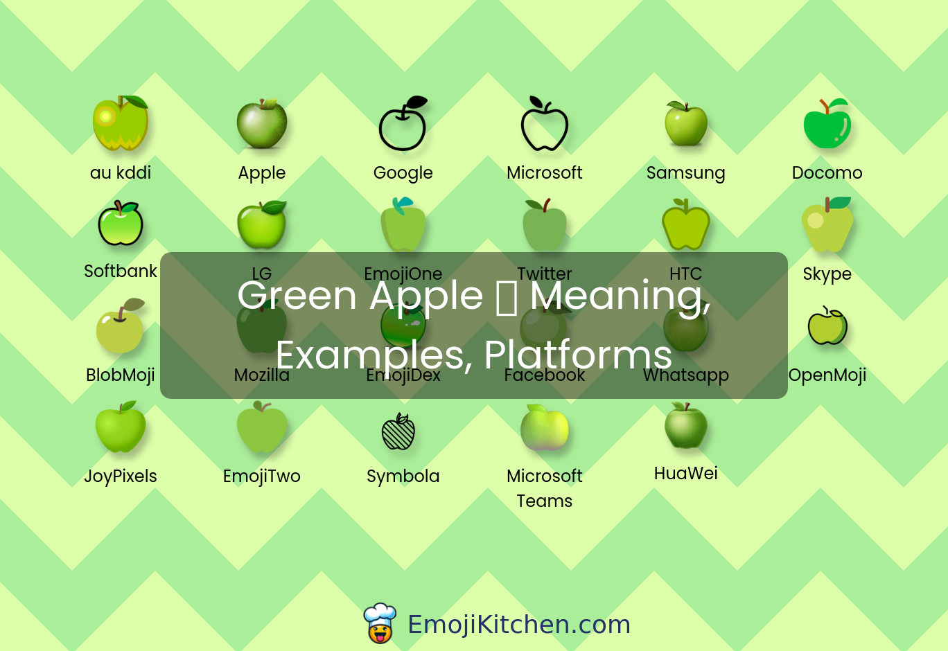 🍏 green apple emoji meaning, info, stats - EmojiKitchen