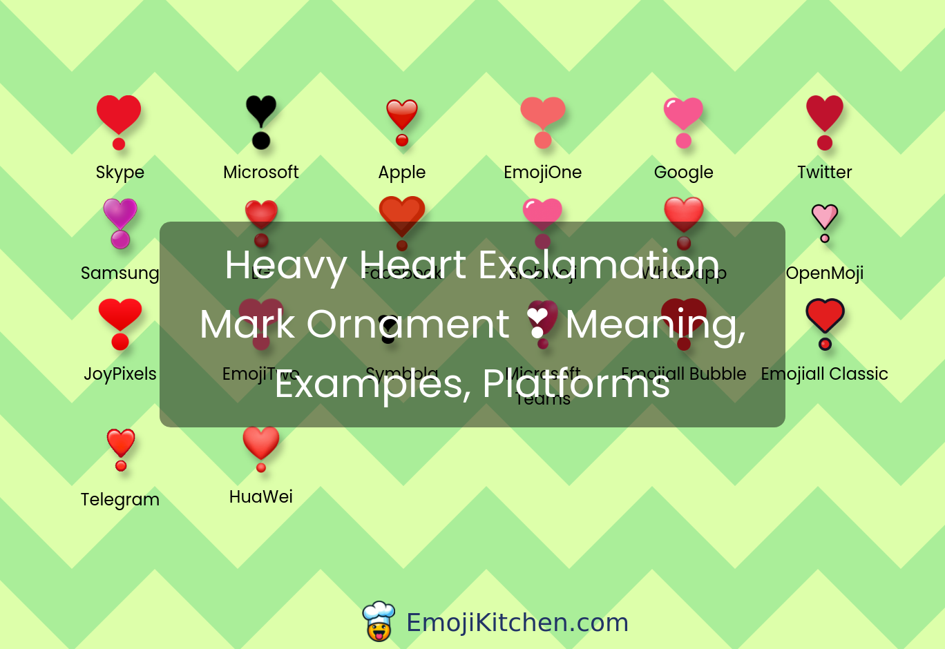 ️ heavy heart exclamation mark ornament emoji meaning, info, stats ...