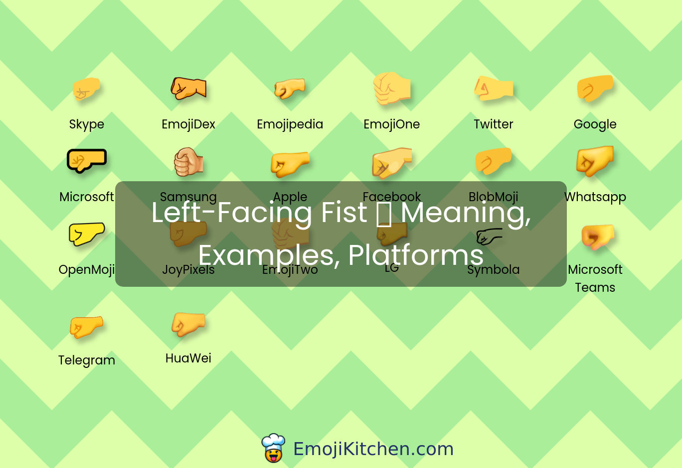 🤛 left-facing fist emoji meaning, info, stats - EmojiKitchen