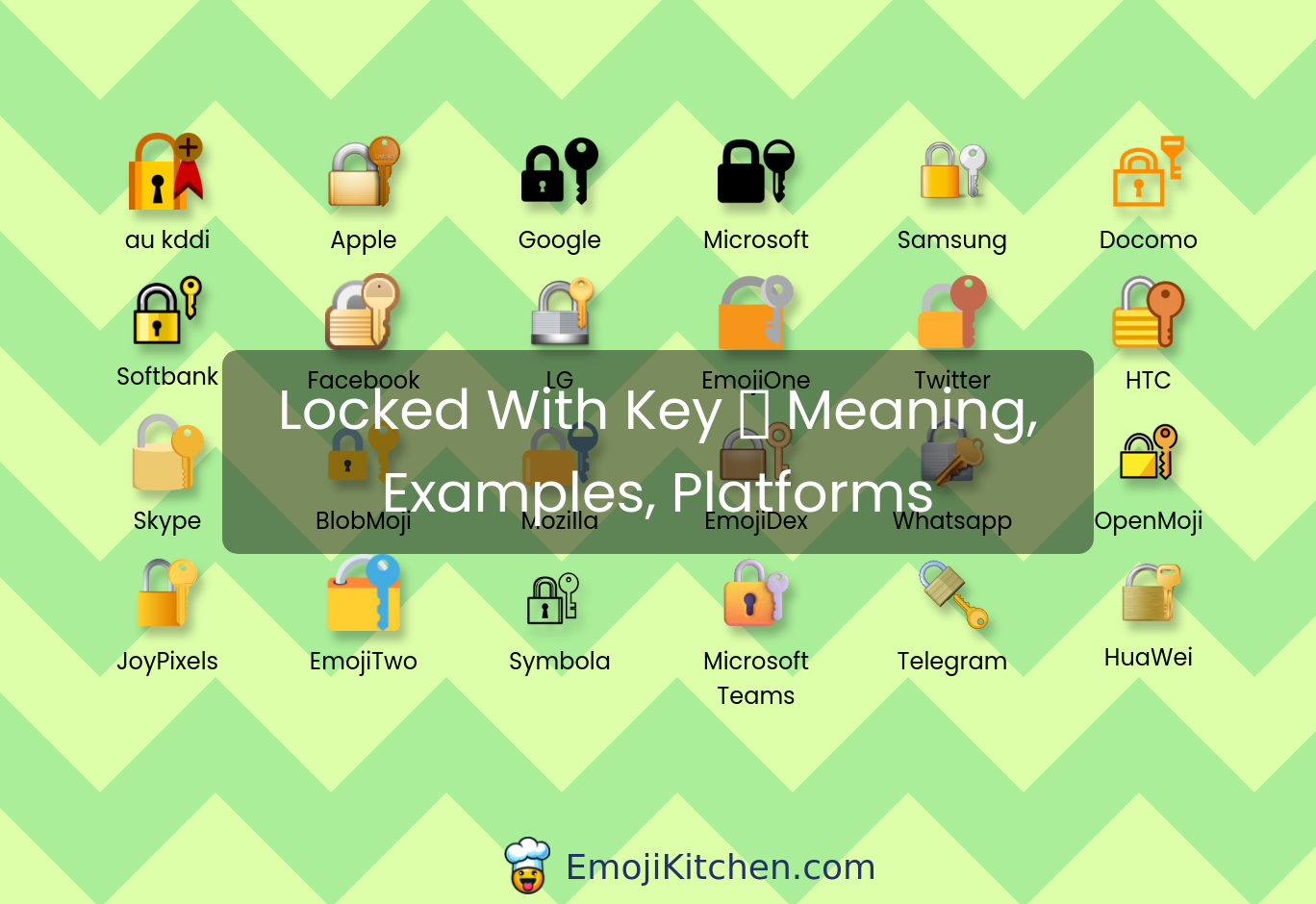 🔐 Locked With Key Emoji Meaning, Info, Stats - Emojikitchen