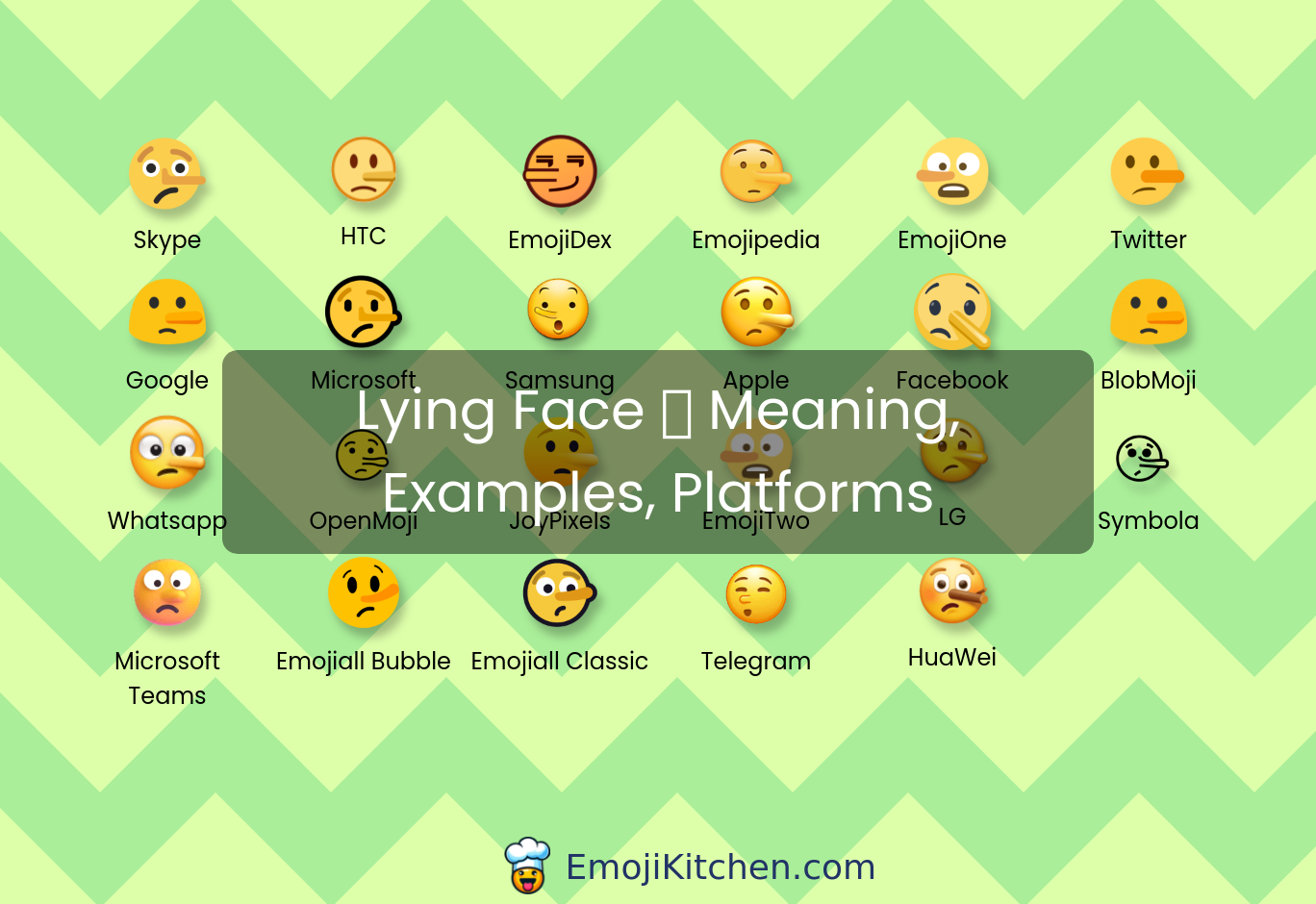 🤥 lying face emoji meaning, info, stats - EmojiKitchen