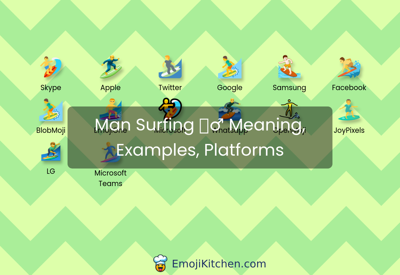 🏄‍♂️ Man Surfing Emoji Meaning, Info, Stats - Emojikitchen