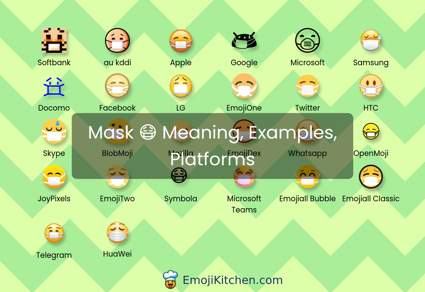 😷 mask emoji meaning, info, stats - EmojiKitchen