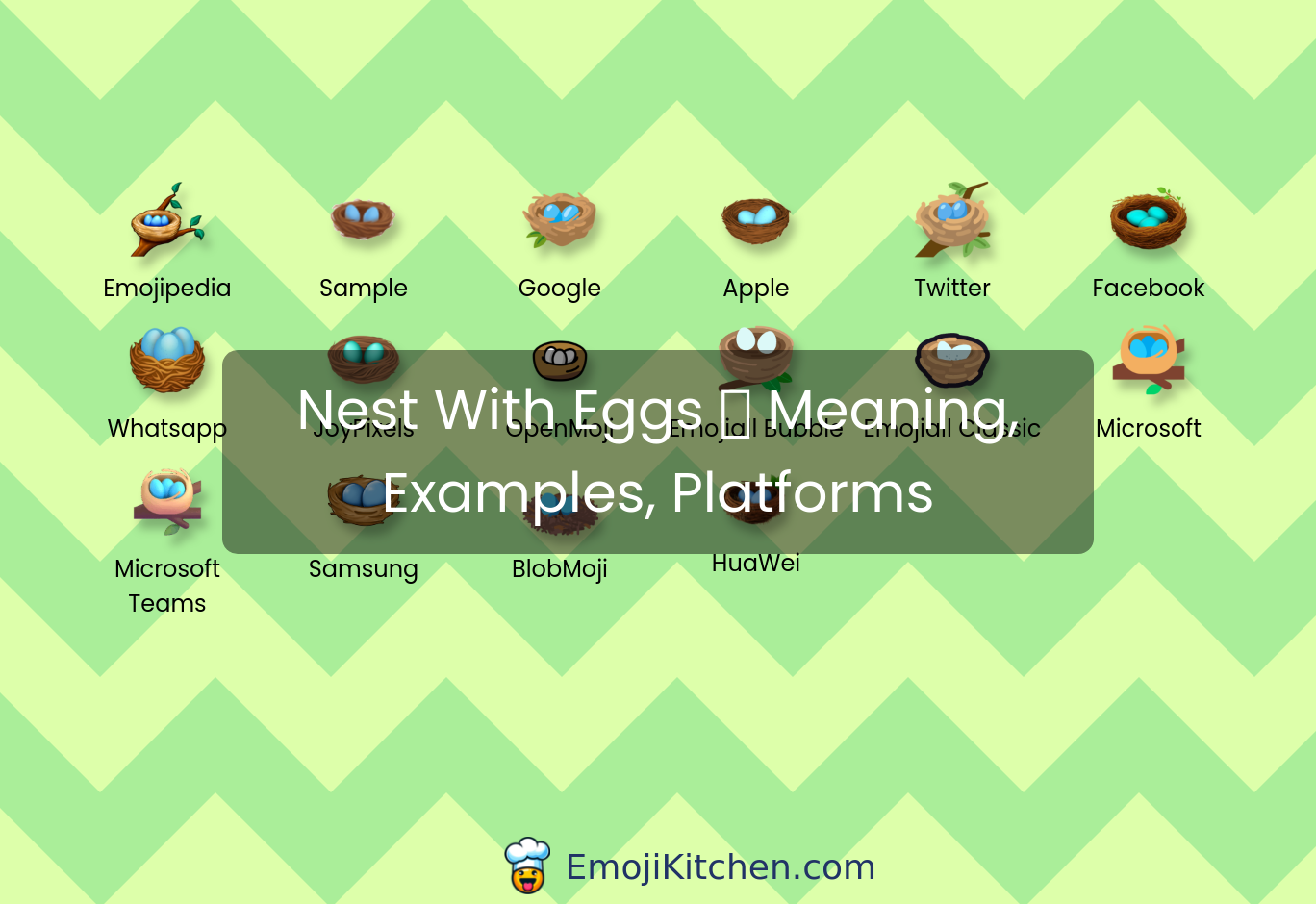 🪺 nest with eggs emoji meaning, info, stats - EmojiKitchen