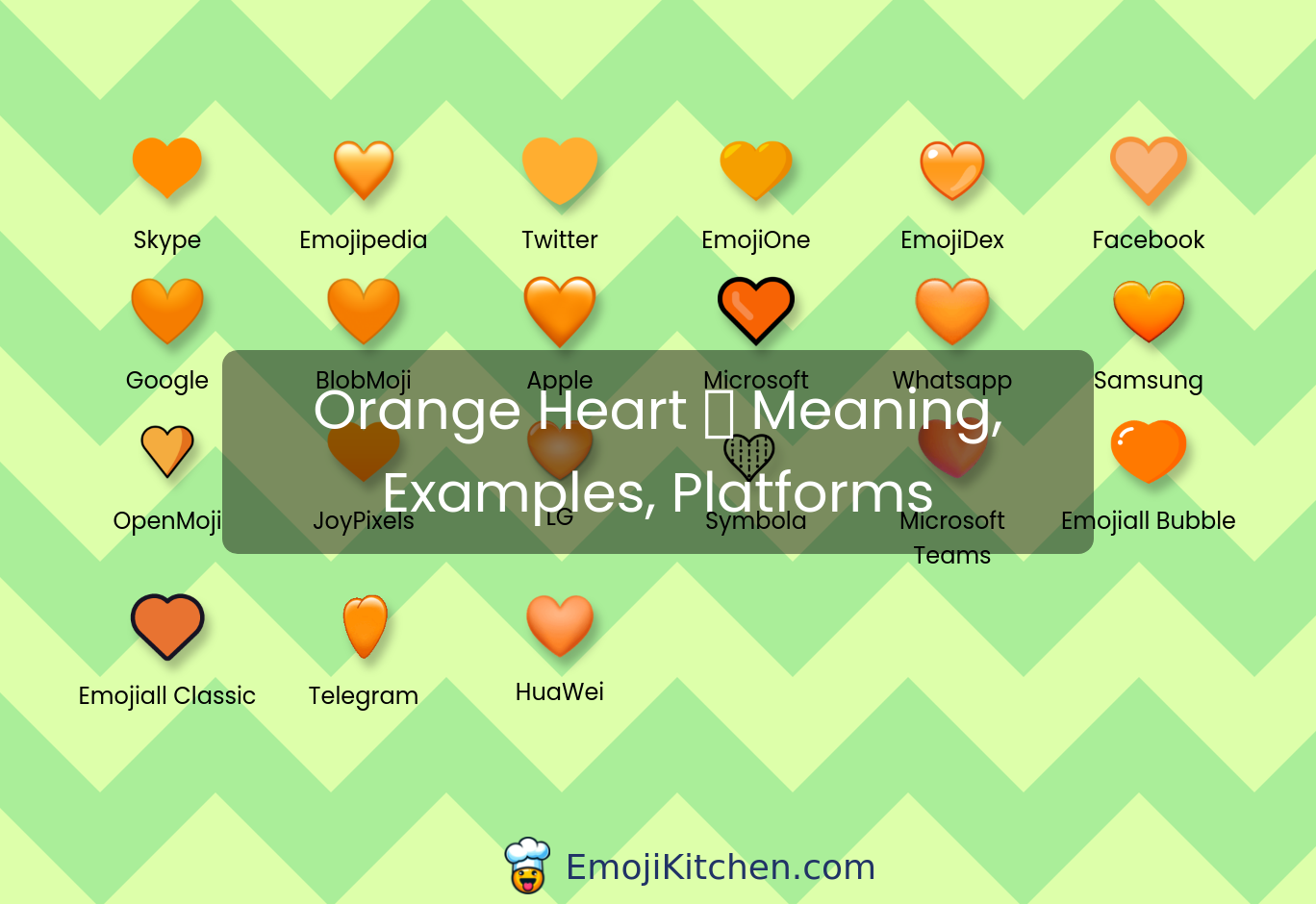 🧡 orange heart emoji meaning, info, stats - EmojiKitchen