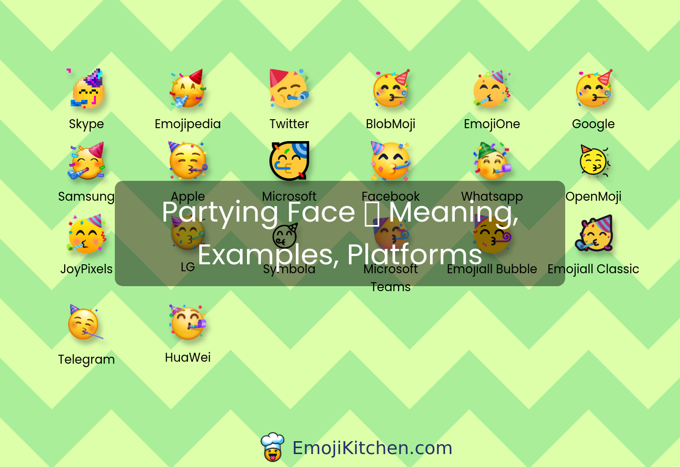 🥳 partying face emoji meaning, info, stats - EmojiKitchen