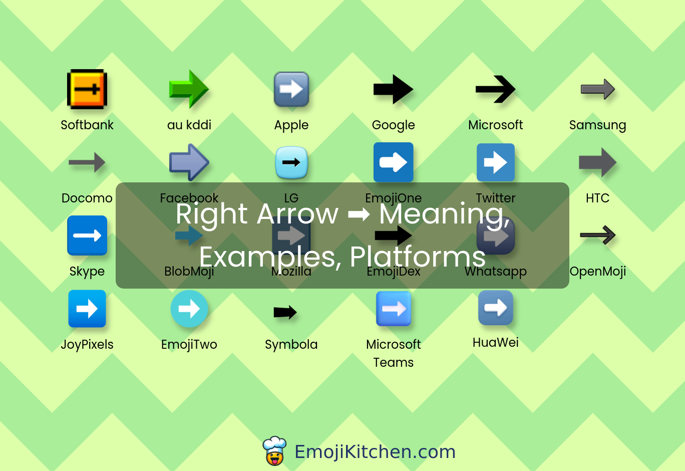 ️ right arrow emoji meaning, info, stats - EmojiKitchen