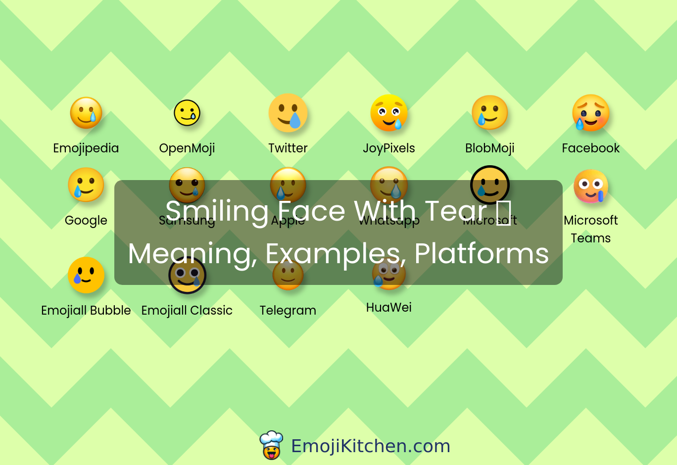 🥲 smiling face with tear emoji meaning, info, stats - EmojiKitchen