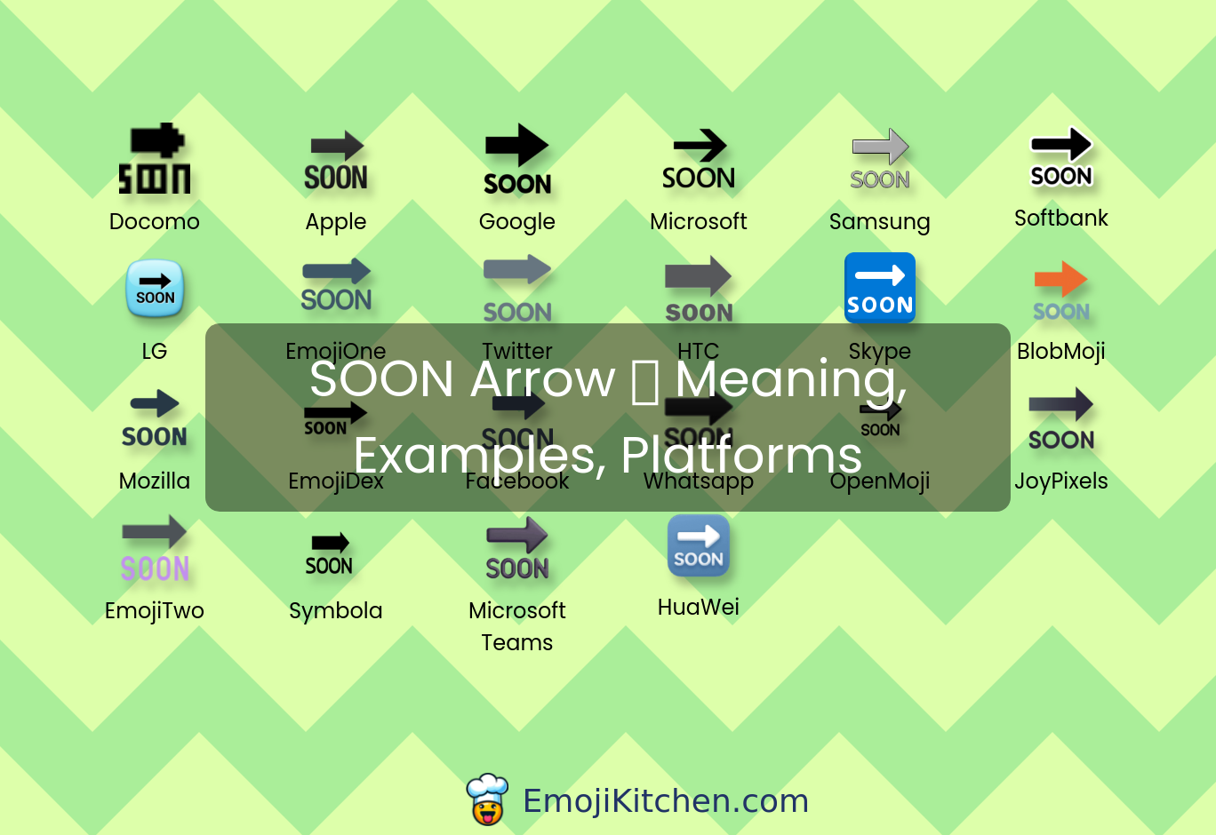 🔜 SOON arrow emoji meaning, info, stats - EmojiKitchen