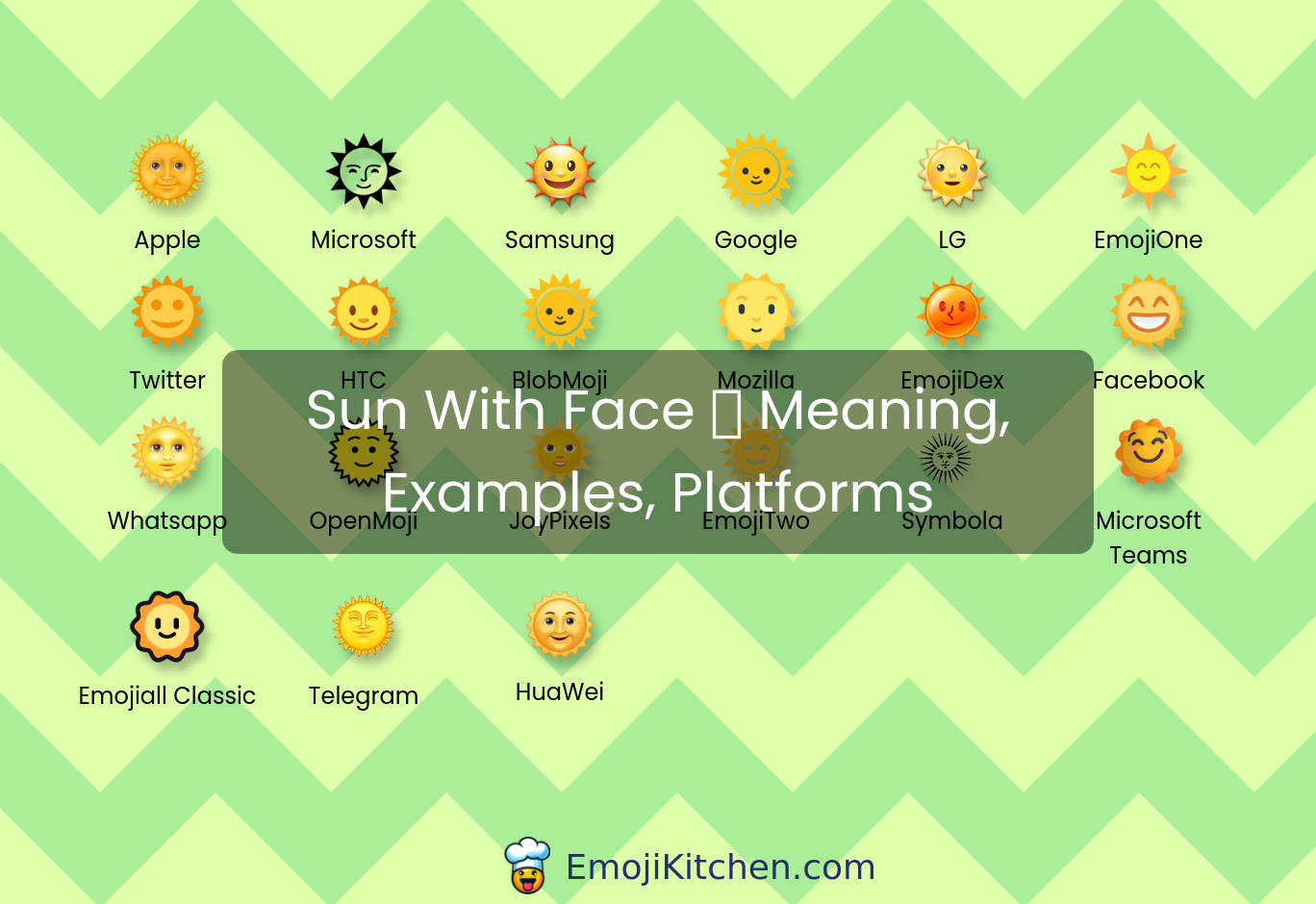 🌞 sun with face emoji meaning, info, stats - EmojiKitchen