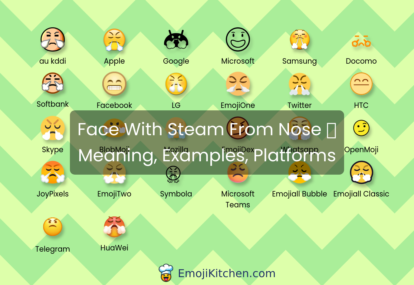 😤 face with steam from nose emoji meaning, info, stats - EmojiKitchen