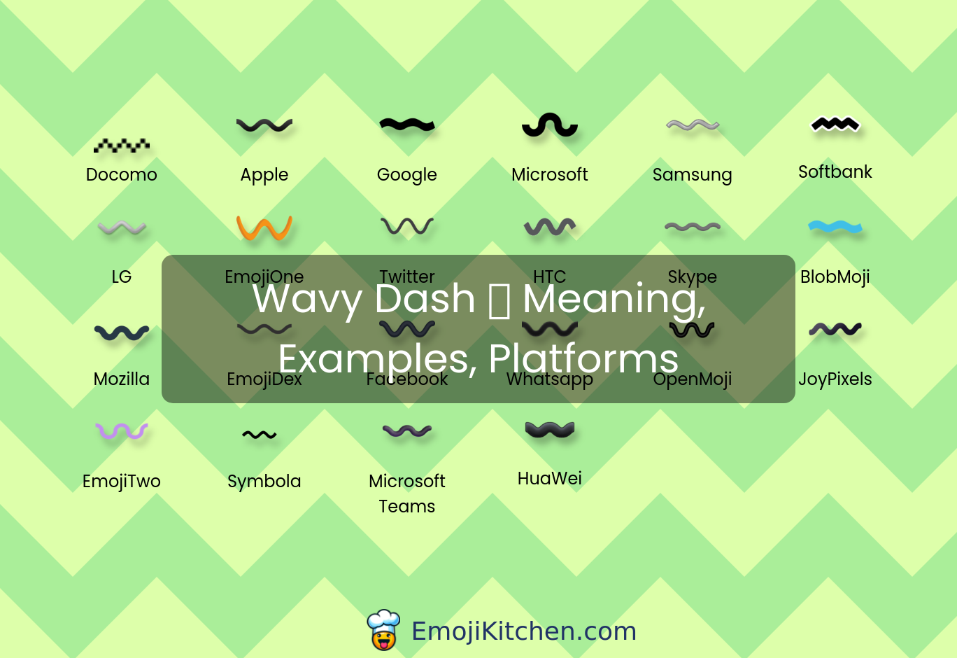 〰️ Wavy Dash Emoji Meaning, Info, Stats - Emojikitchen