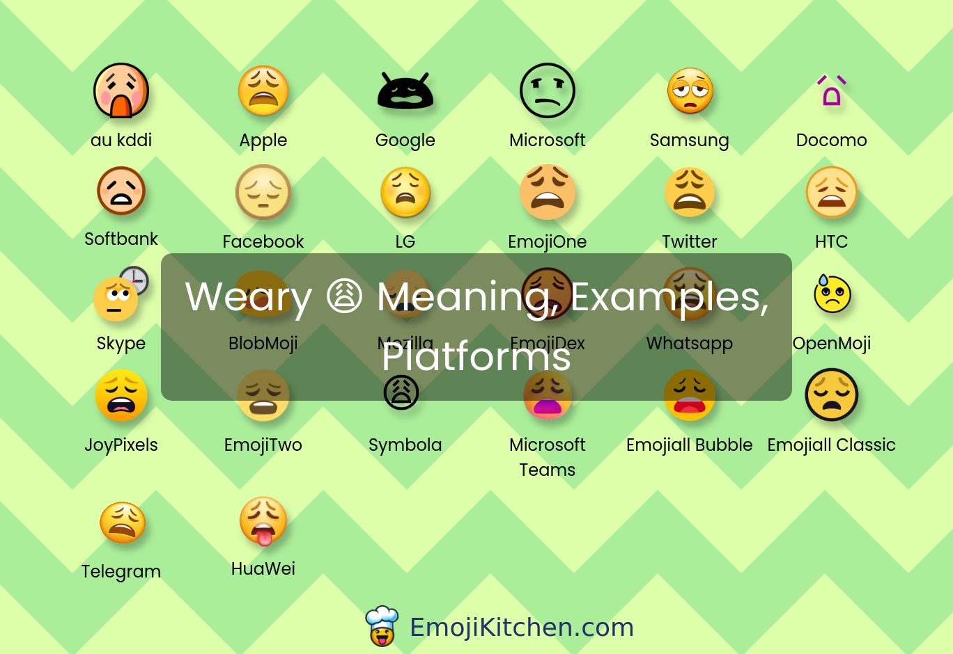 😩 weary emoji meaning, info, stats - EmojiKitchen