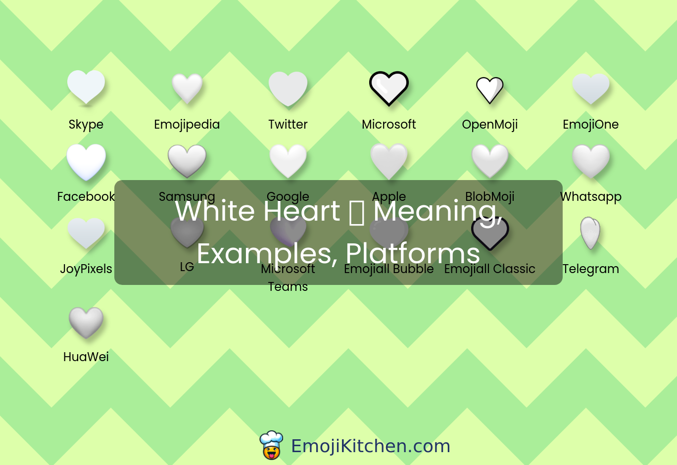 🤍 white heart emoji meaning, info, stats - EmojiKitchen