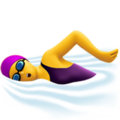 woman swimming on platform Apple