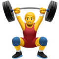 man lifting weights on platform Apple
