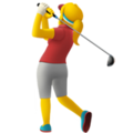 woman golfing on platform Apple