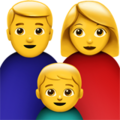 family: man, woman, boy on platform Apple