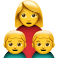 family: woman, boy, boy on platform Apple
