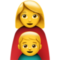 family: woman, boy on platform Apple