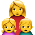 family: woman, girl, boy on platform Apple
