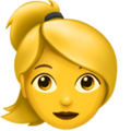 woman: blond hair on platform Apple