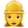 woman construction worker on platform Apple