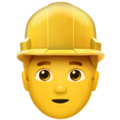 man construction worker on platform Apple