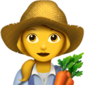 woman farmer on platform Apple
