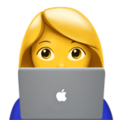 woman technologist on platform Apple