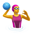 woman playing water polo on platform Apple