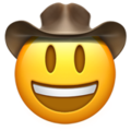 face with cowboy hat on platform Apple