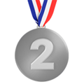 second place medal on platform Apple