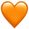 orange heart on platform Apple