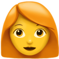 woman: red hair on platform Apple
