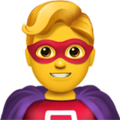 man superhero on platform Apple