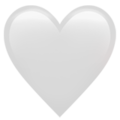 white heart on platform Apple