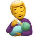 man feeding baby on platform Apple