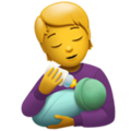 person feeding baby on platform Apple
