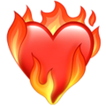 heart on fire on platform Apple