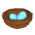 nest with eggs on platform Apple