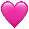 pink heart on platform Apple